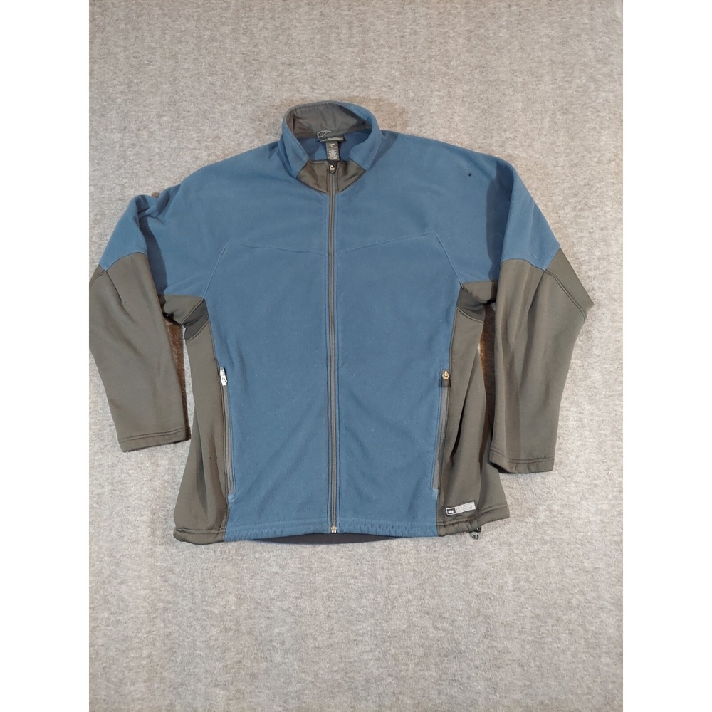 REI Jacket Men’s XL Blue Black Fleece Sweater Full Zip Made In Canada Outdoor